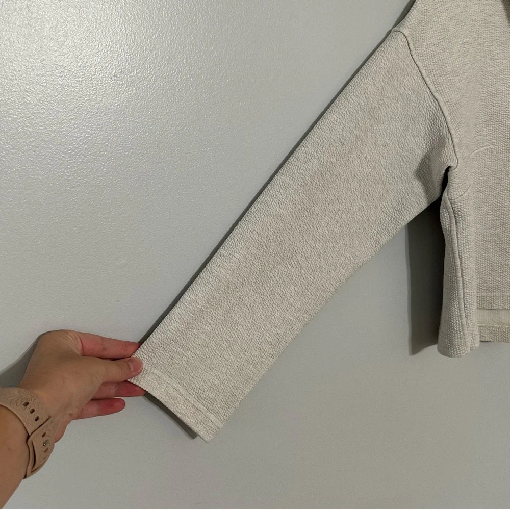 Lululemon Ribbed Funnel Neck Pullover Heathered‎ White Opal Size Xs/S